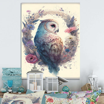 Cute Owls Floral Art III